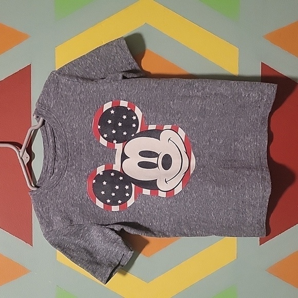 Disney Jumping Bean Boys Red white  Blue Mickey Mouse Short Sleeve Shirt Size 5T - Picture 1 of 5